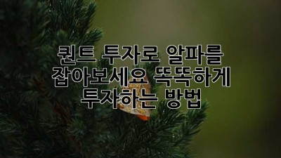 퀀트 투자로 💰알파💰를 잡아보세요! 똑똑하게 투자하는 방법! 🤖📈